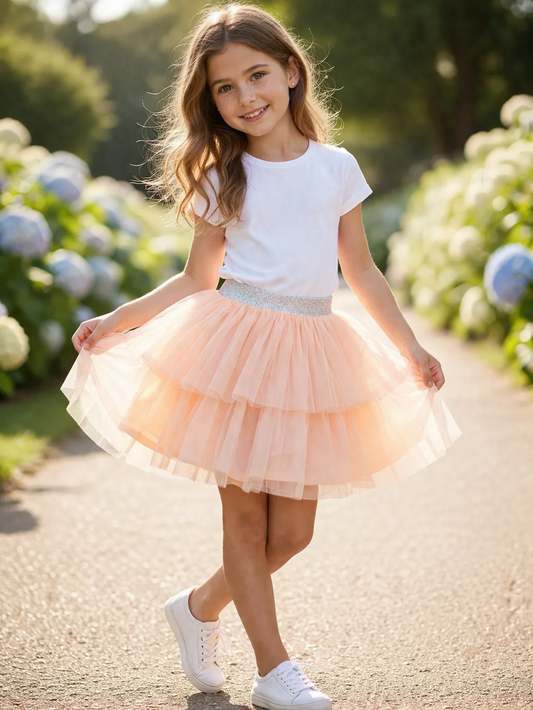 Falda tutu melón