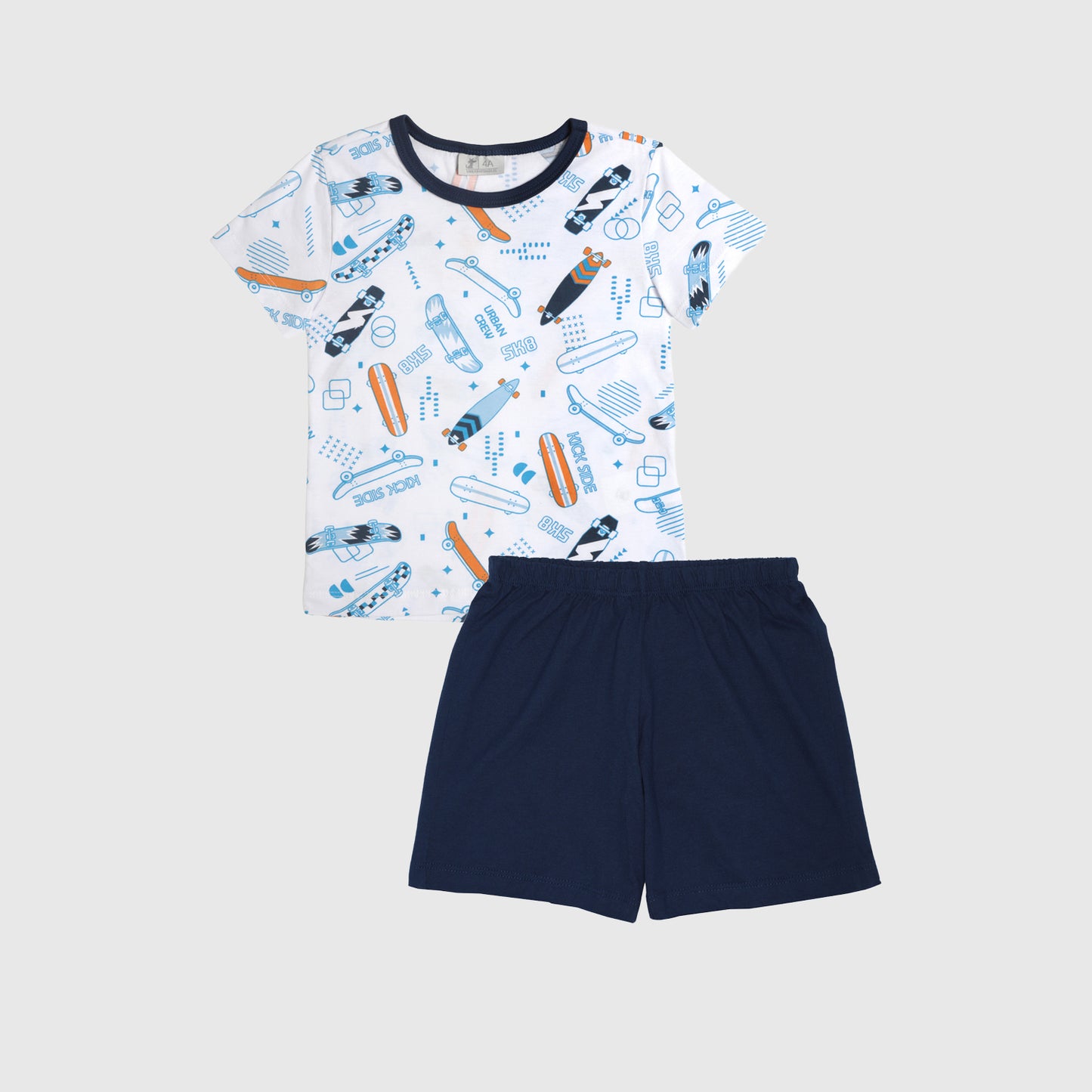 Pijama corto blanco tablas