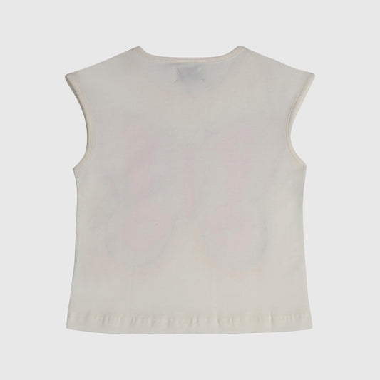 Polera beige mariposa