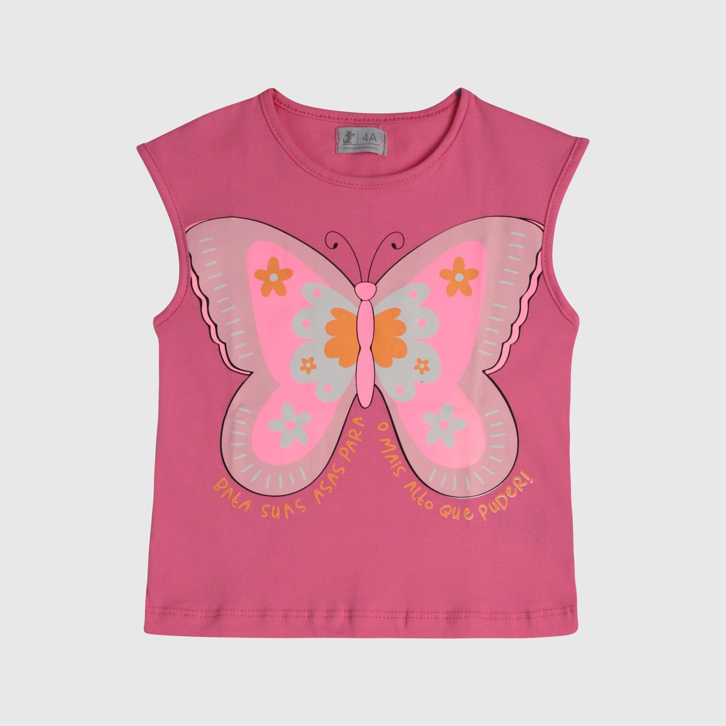 Polera rosa mariposa