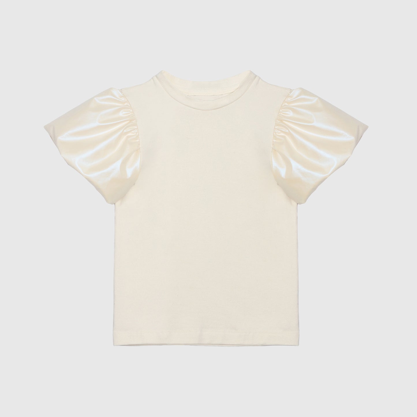 Polera blanca manga globo