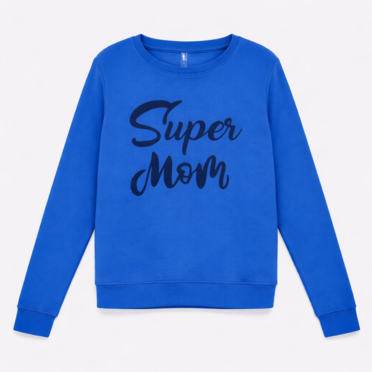 Polera azul super mom algodón peruano