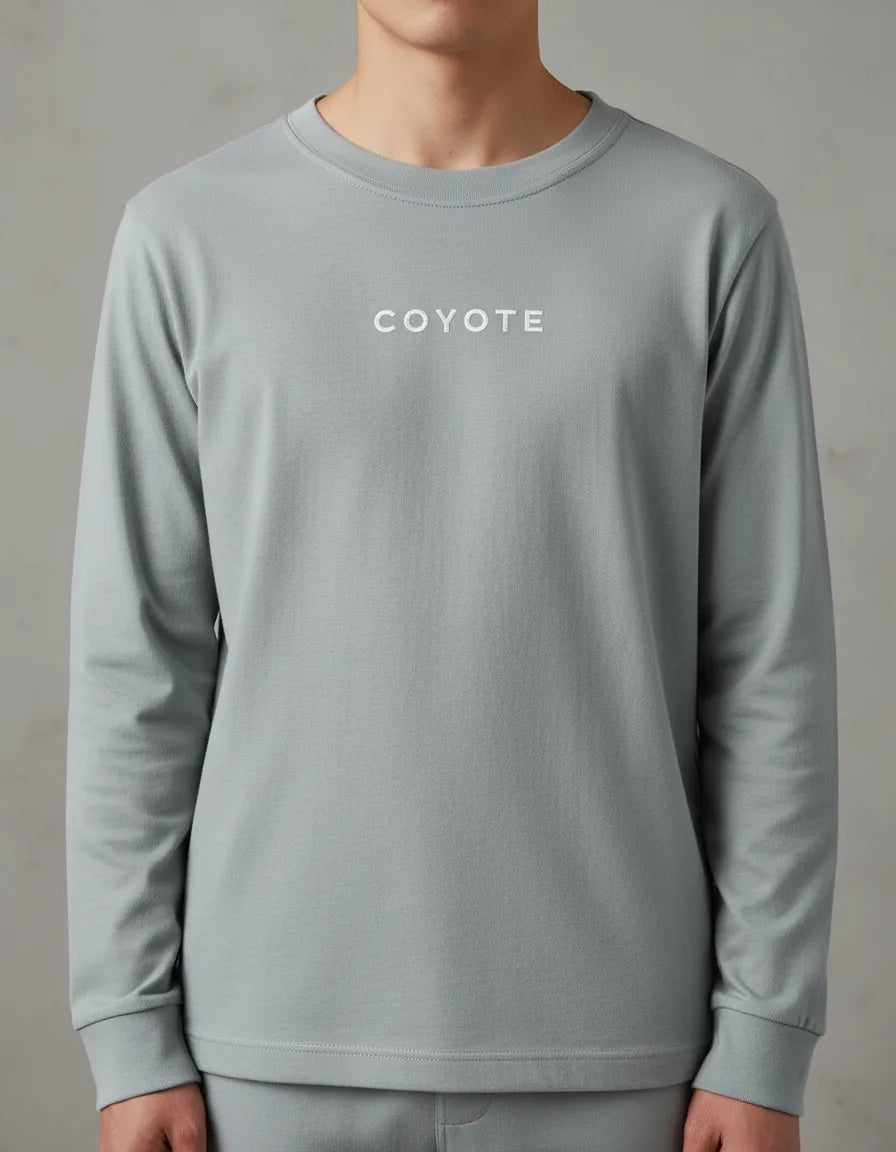 Polera gris Coyote blanco algodón peruano