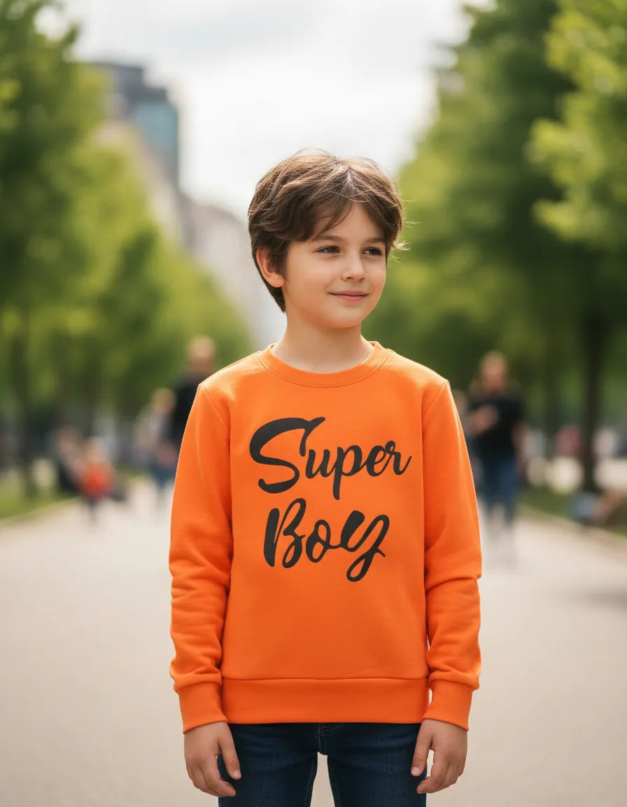 Polera naranja super boy algodón peruano