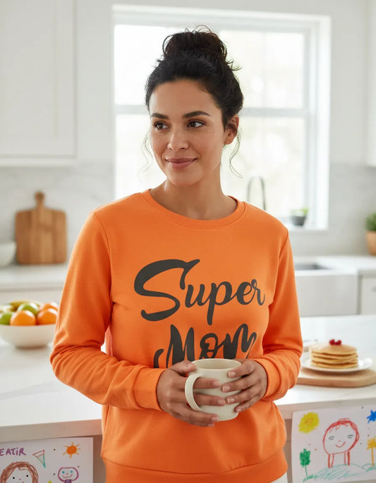 Polera naranja super mom algodón peruano