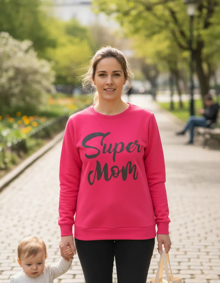 Polera fucsia super mom algodón peruano - S
