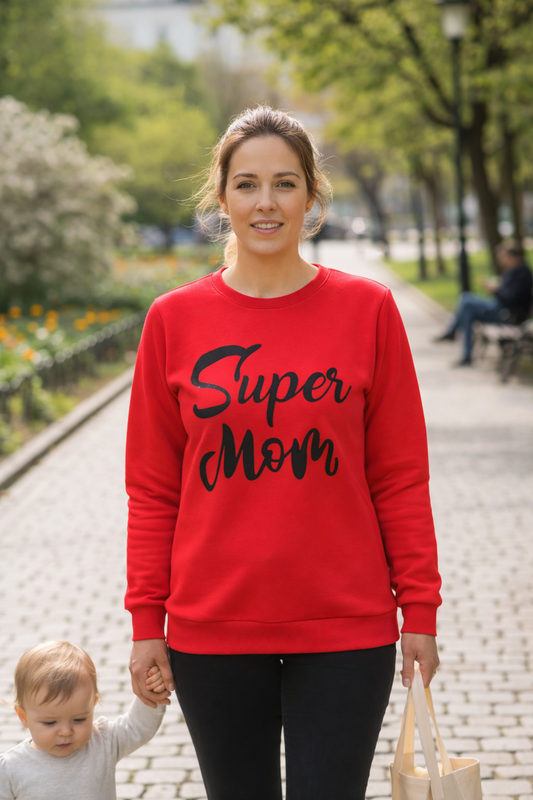 Polera roja super mom algodón peruano