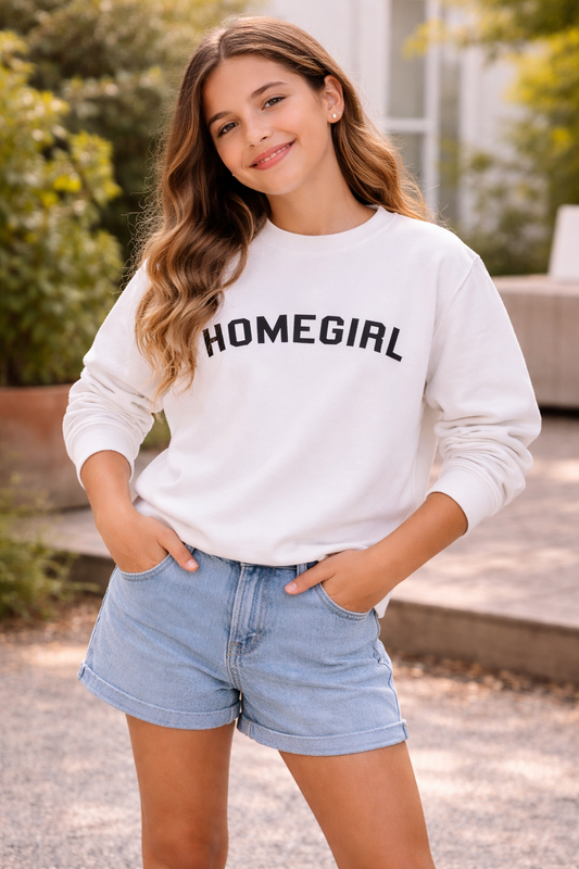 Polerón blanco home girl algodón peruano