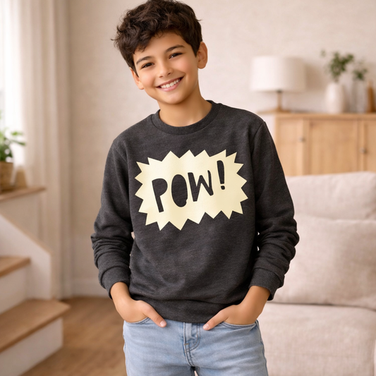 Polerón gris jaspeado pow algodón peruano