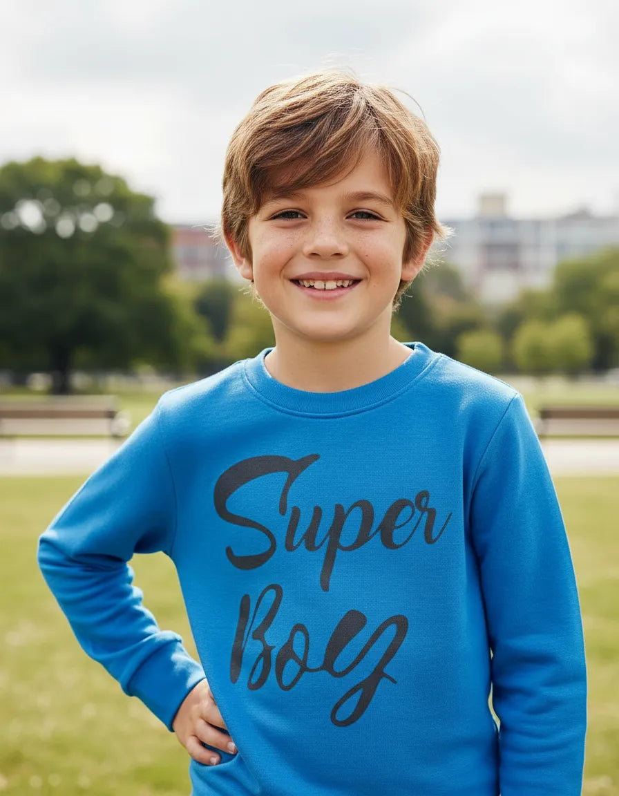 Polera azul super boy algodón peruano