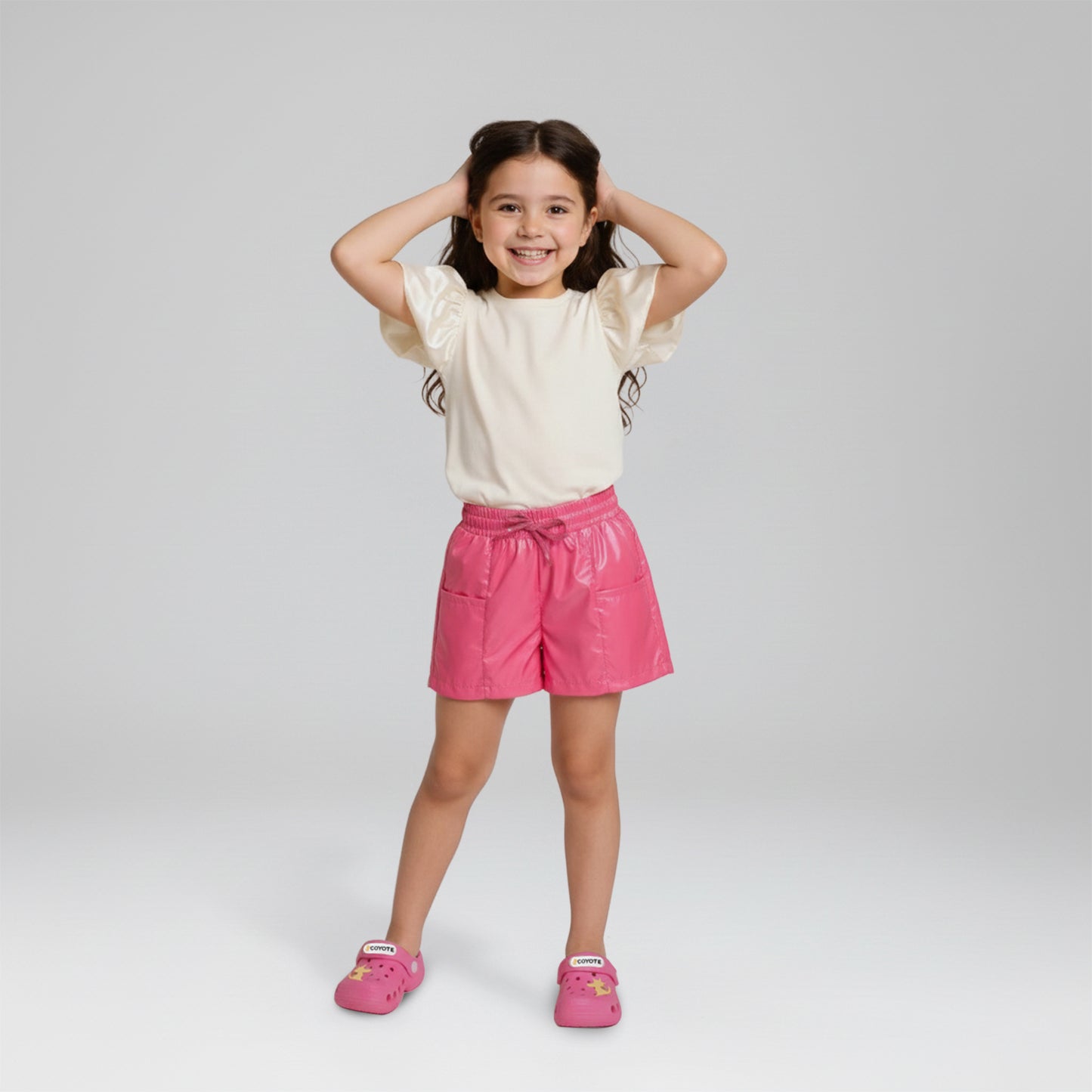 Short rosado metalico