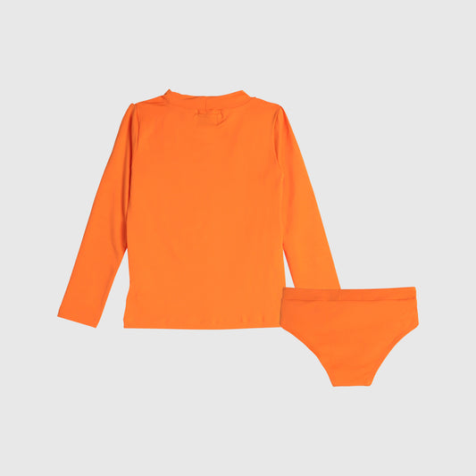 Conjunto traje de baño niña naranjo