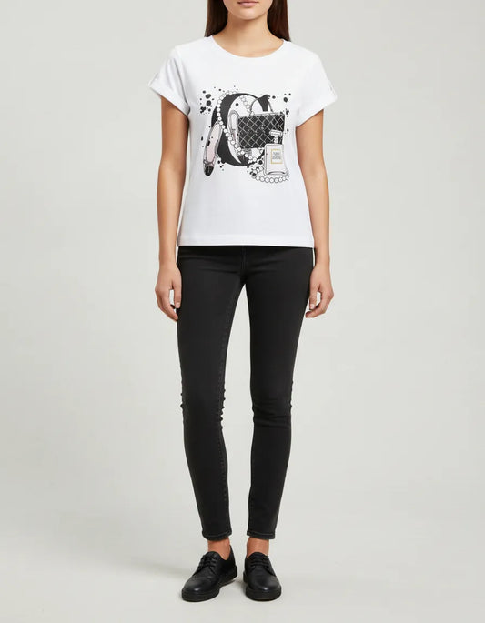 Polera blanca perfume algodón peruano